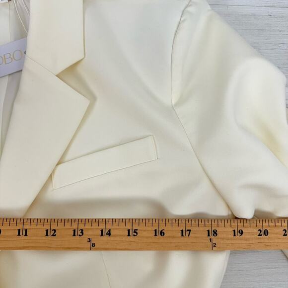 NWT Ronny Kobo Zuna Cropped Crossover Wrap Jacket Women Size Large Ivory $378 - Picture 12 of 16